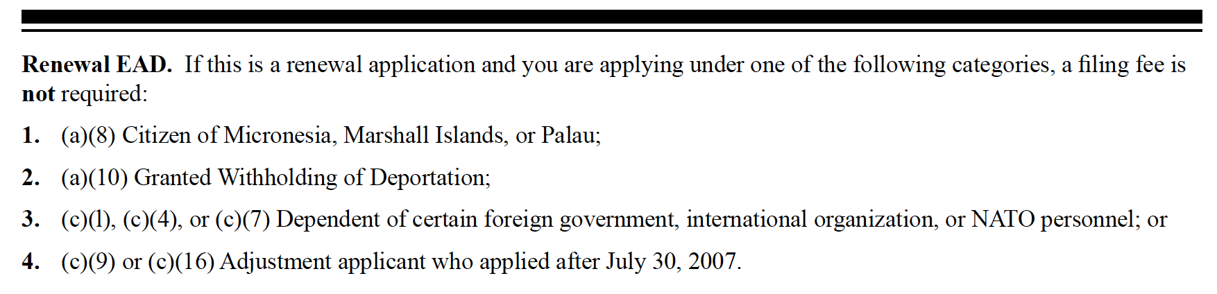 i 765 renewal application rejected adjustment of status green who may file form i 765 c9
