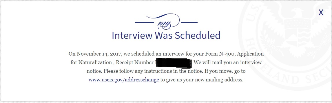 n 400 september 2017 filers page 39 us citizenship case filing we started the interview scheduling process for your form n 400