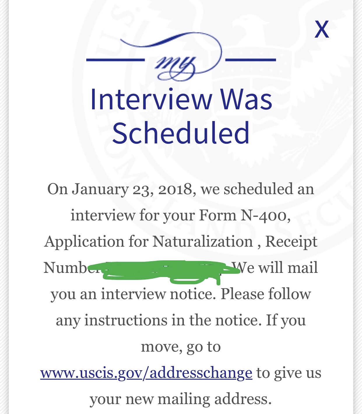n 400 october 2017 filers page 34 us citizenship case filing and we started the interview scheduling process for your form n 400