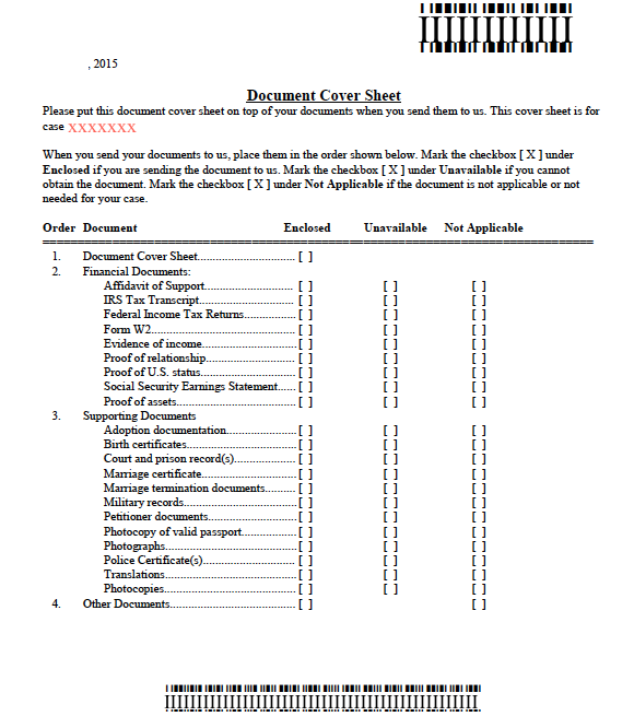 Nvc Document Cover Sheet
