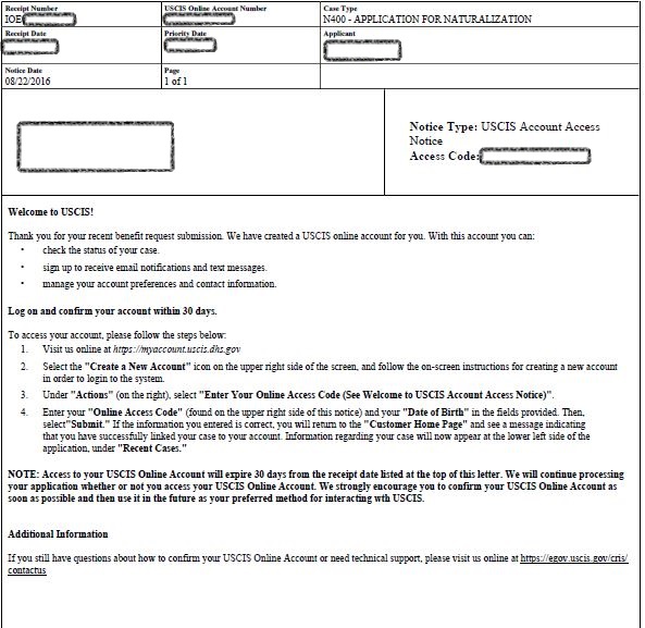 USCIS Online Account Number - Adjustment of Status Case Filing and