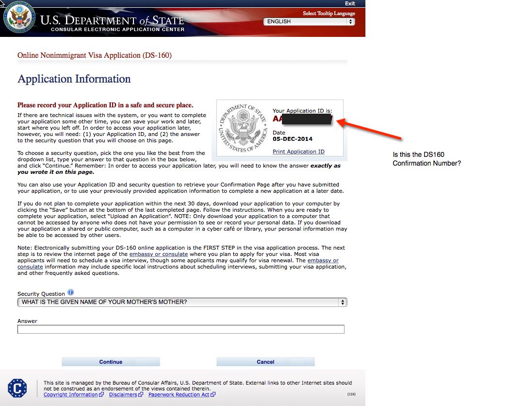 What Is Ds 160 Confirmation Number Printable Forms Free Online