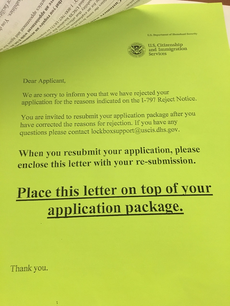 aos package sent back and medical envelope is open cover letter aos