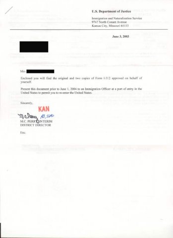 Advance Parole Letter