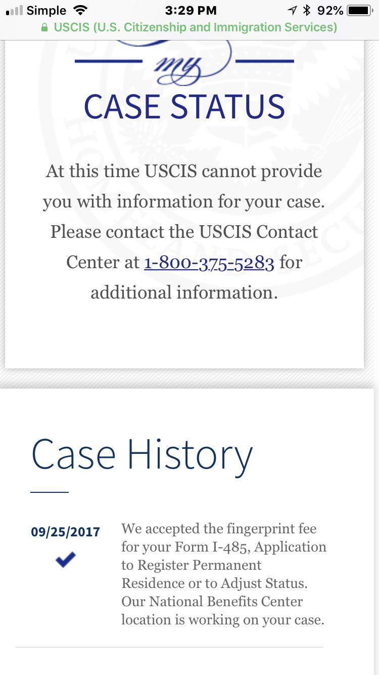 Uscis case status