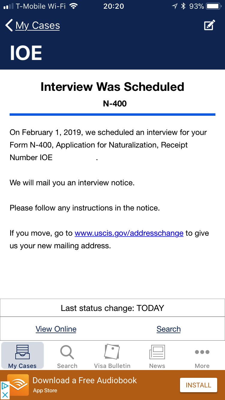 we scheduled an interview for your form n 400