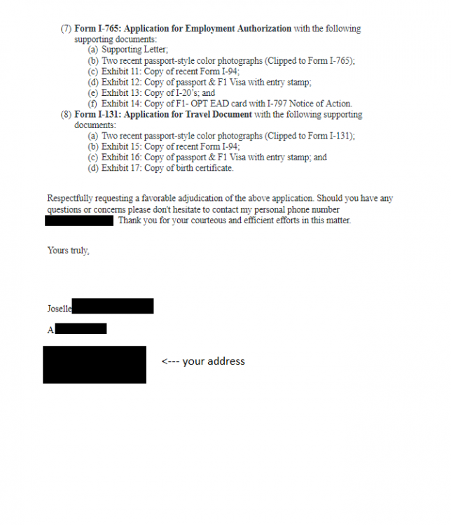 NEED COVER LETTER FOR I485, I864, I765, I131 HELP! Adjustment of