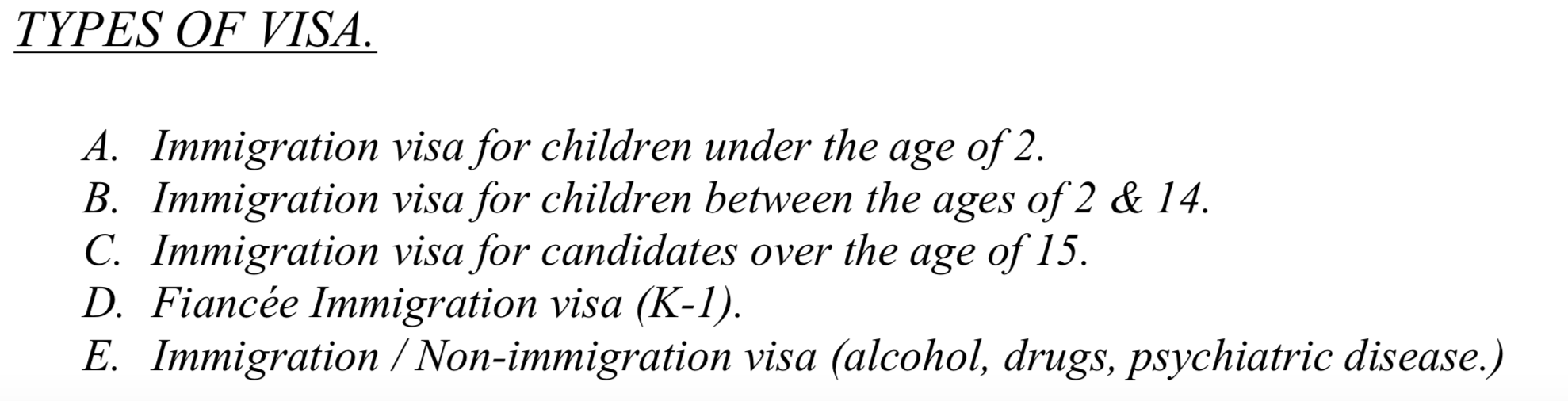 Medical Examination in Madrid for K1 and K2 visas/Examen Medico en
