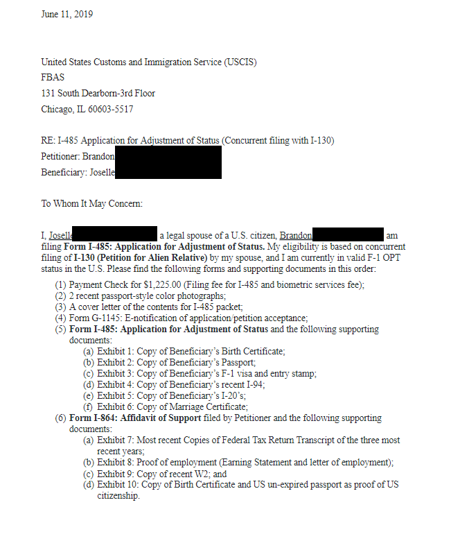 k1 visa cover letter sample 2022