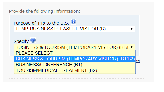 what is the purpose of your visit to the us