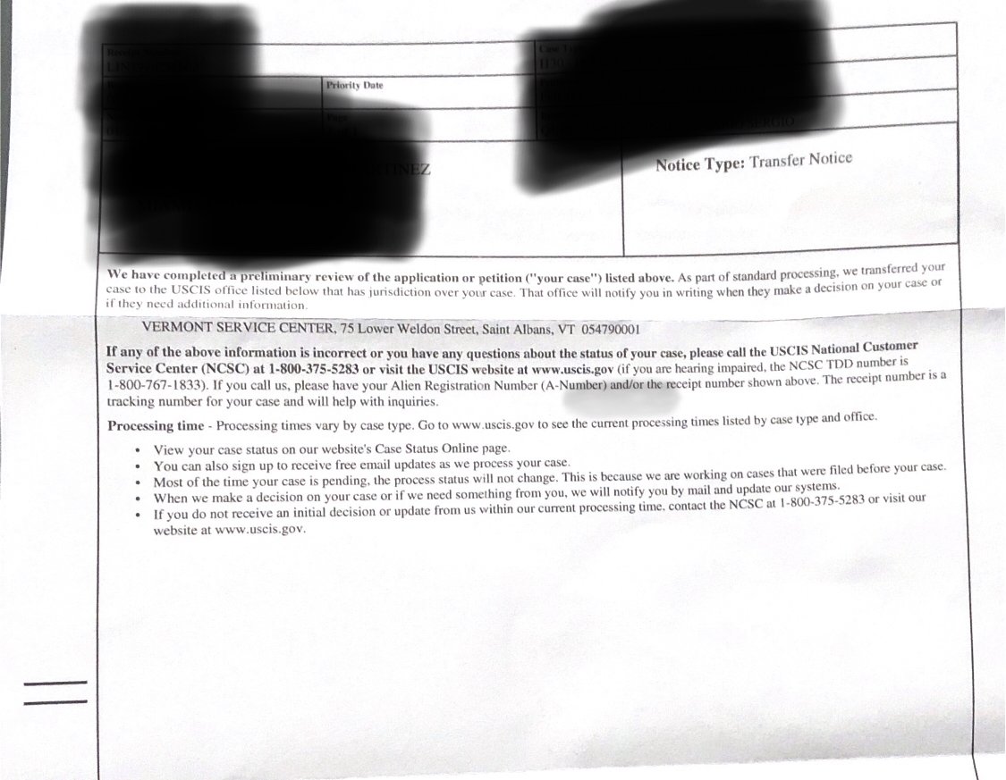 Case was transferred and a new office has Jurisdiction Page 14 IR1 / CR1 Spouse Visa Case