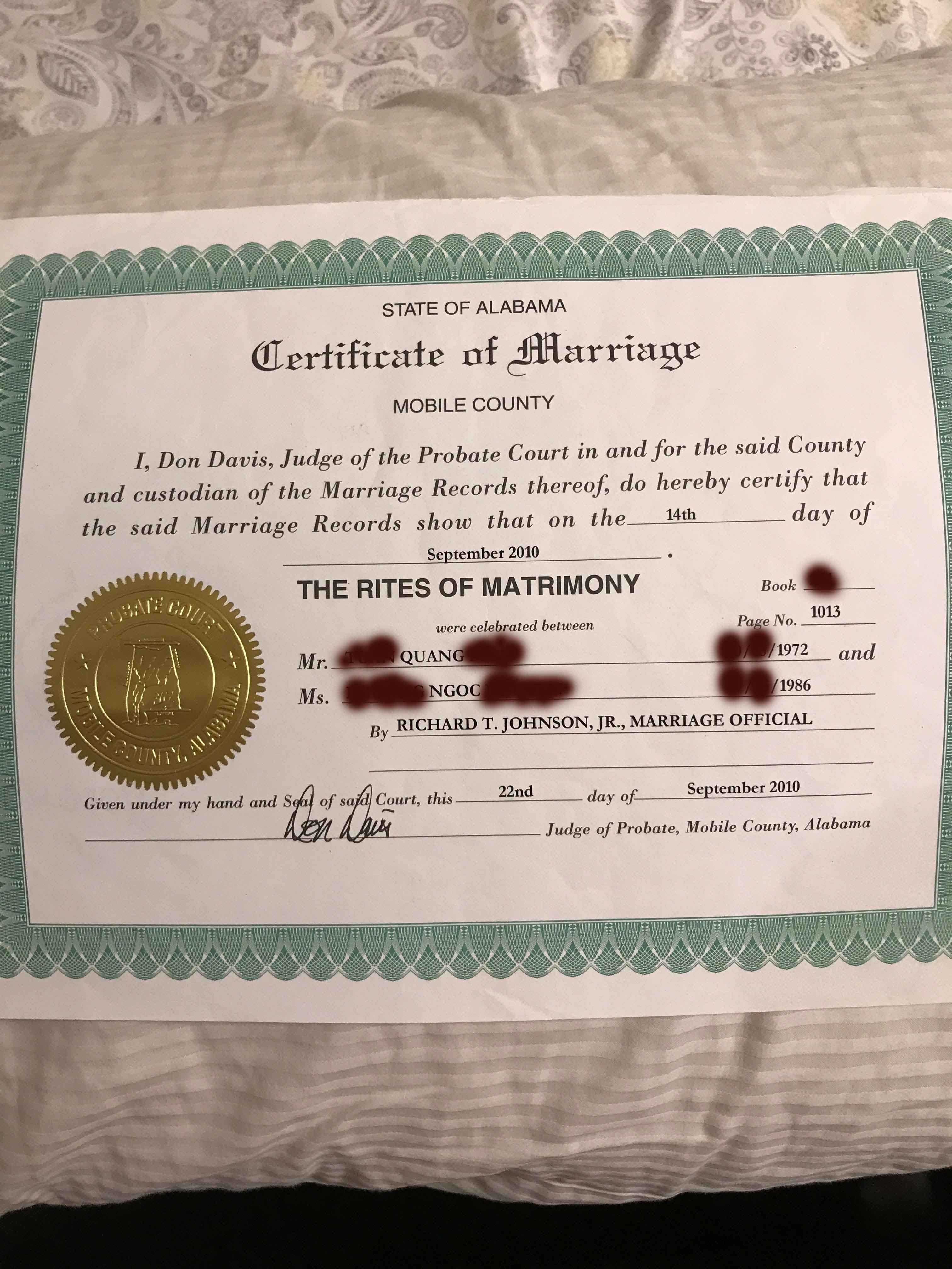date of marriage - 2 different dates on marriage certificate confused ...