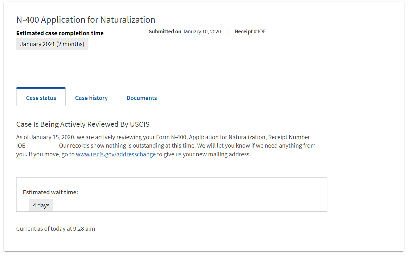 N400 January 2020 Filers Page 134 US Citizenship Case Filing and