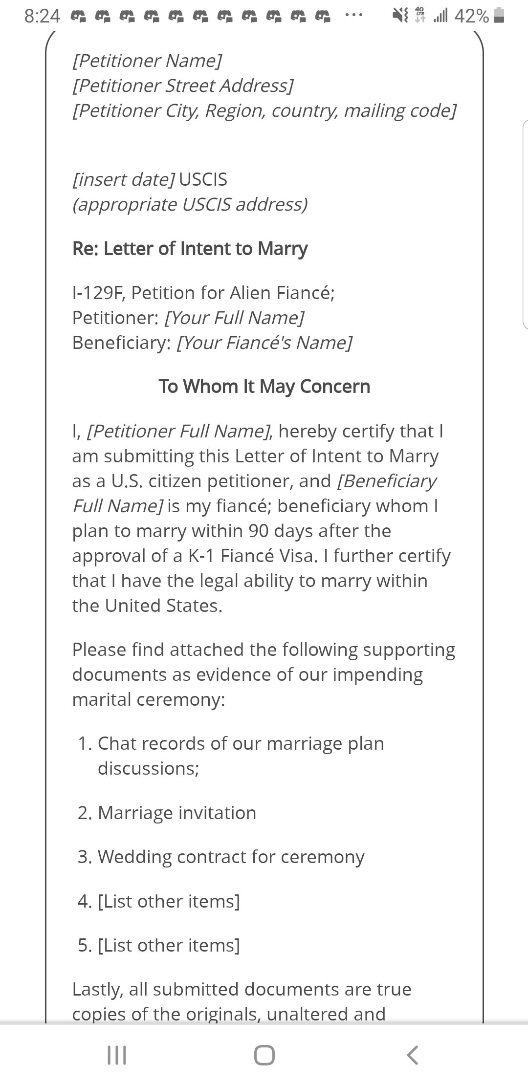 sample cover letter for fiance visa uk