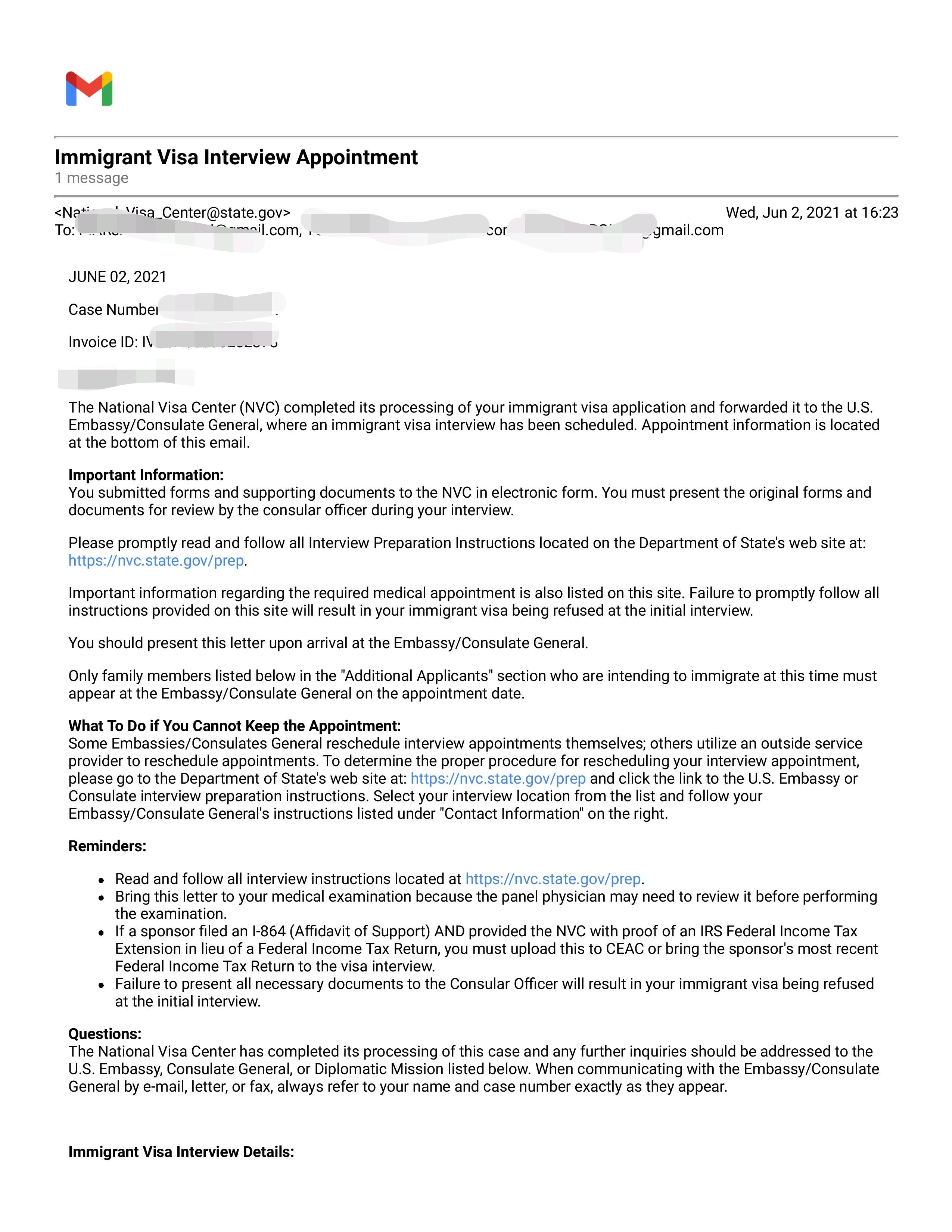 Nvc Interview Letter Sled Infoupdate