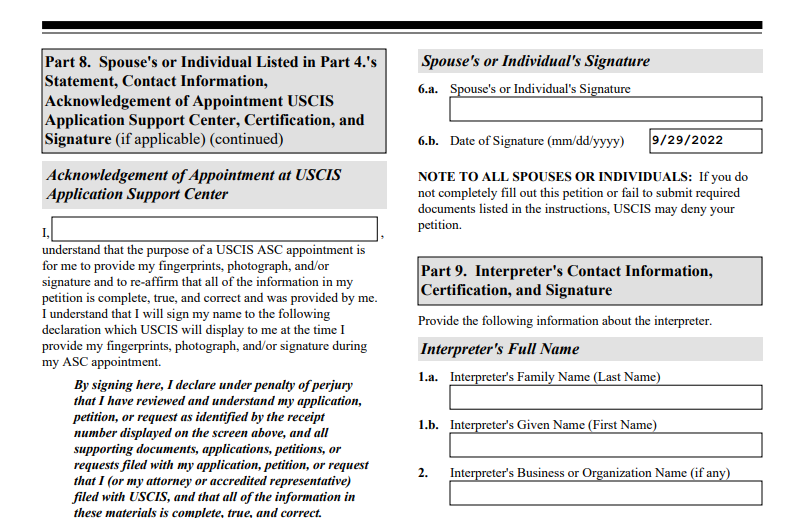 I751 Petition to Remove Conditional Residence Signatures Removing