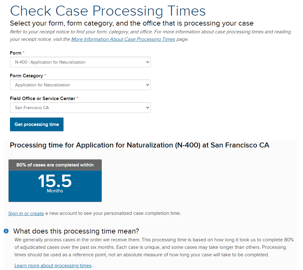 N400 Process Time US Citizenship Case Filing and Progress Reports