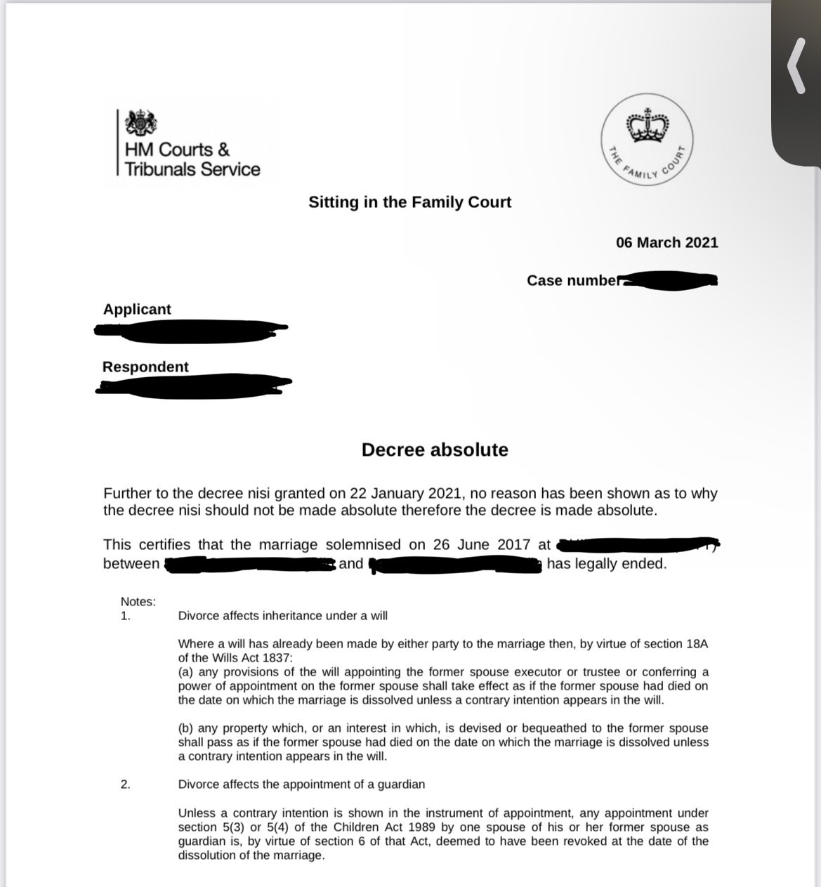 K1 RFE DIvorce Decree Absolute United Kingdom VisaJourney