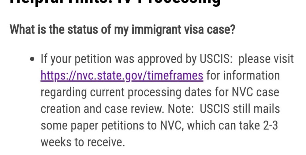 NVC letter National Visa Center (Dept of State) VisaJourney