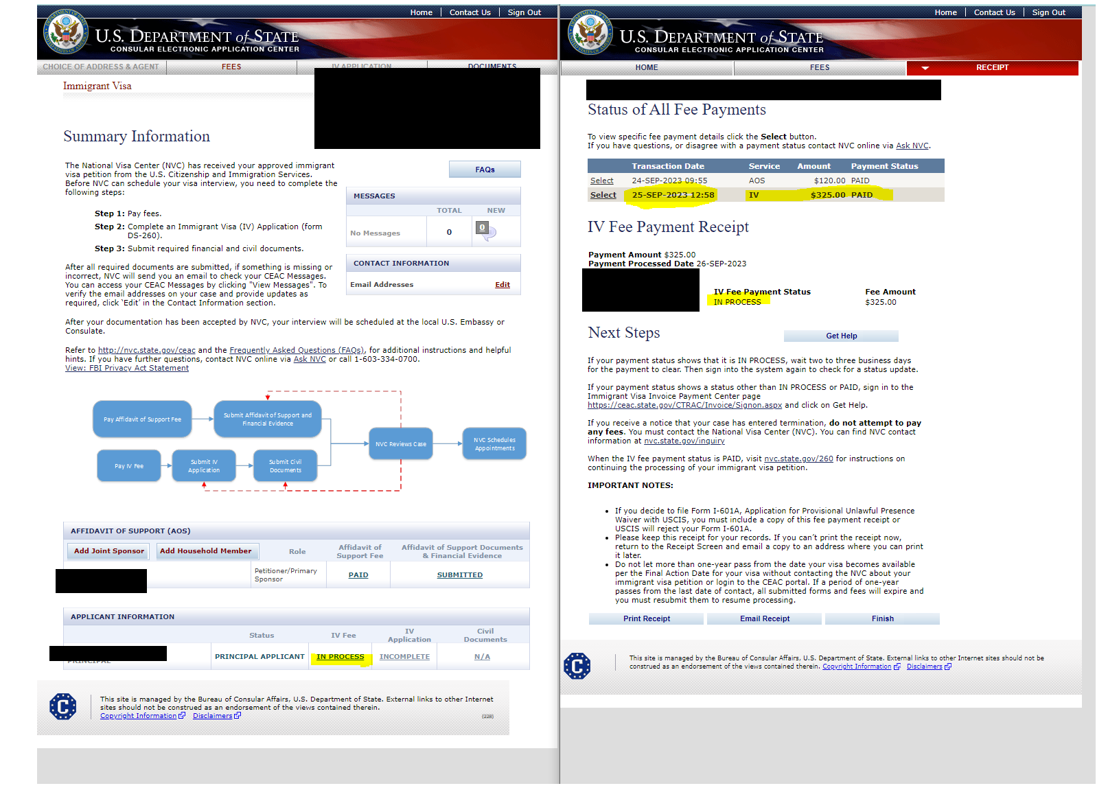 IV Fee processing confusion - National Visa Center (Dept of State 